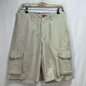 🦚 Tony Hawk, flat front tan shorts: